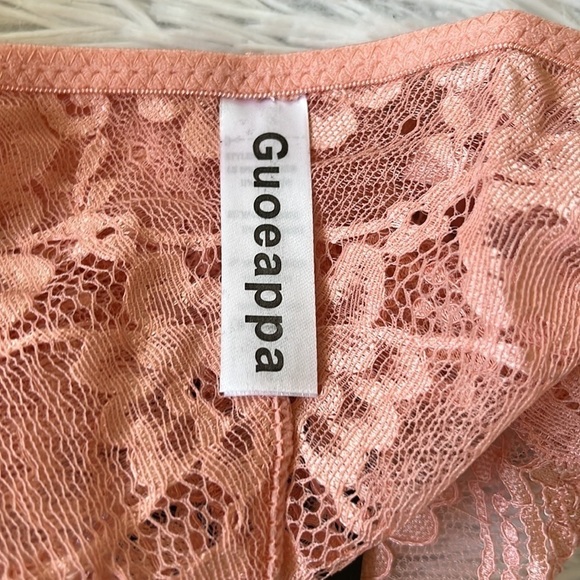 Guoeappa Women's Sexy Soft Lace Lingerie Floral Underwire Sheer pink size Small - Picture 10 of 12